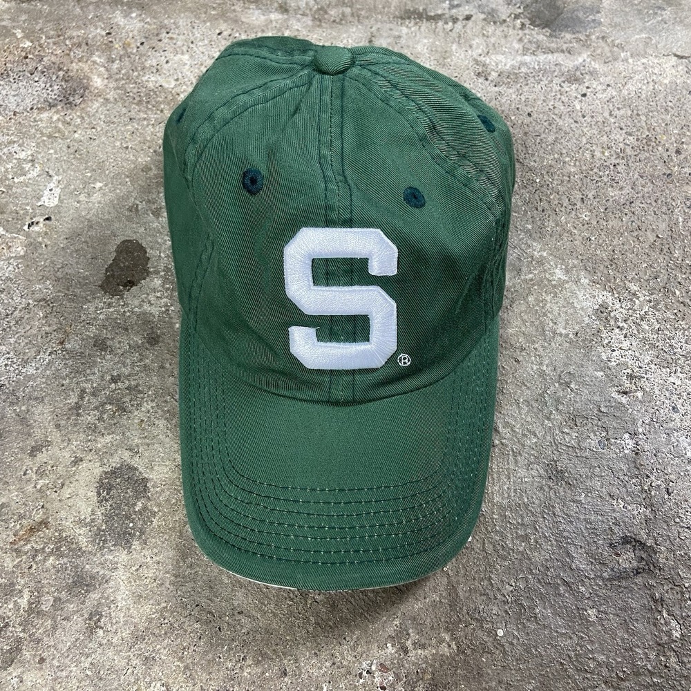 Vintage Y2K Starter Michigan State University Cap Strap Back Adjustable Green